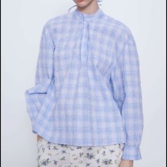 NWT Zara plaid blouse - Picture 10 of 16